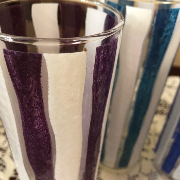 Mid Century Modern Striped Cocktail Glasses - Picture 5 of 6